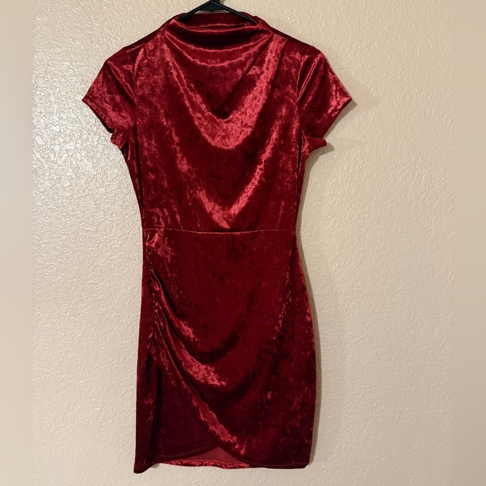 Suede Red Mini Dress